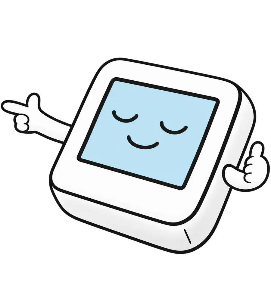 Mascotte BEQUALITY souriante faisant un signe de validation